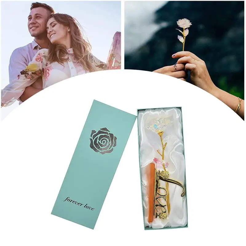 Прямая поставка покрытые 24-каратным золотом розы Свадебный декор искусственный