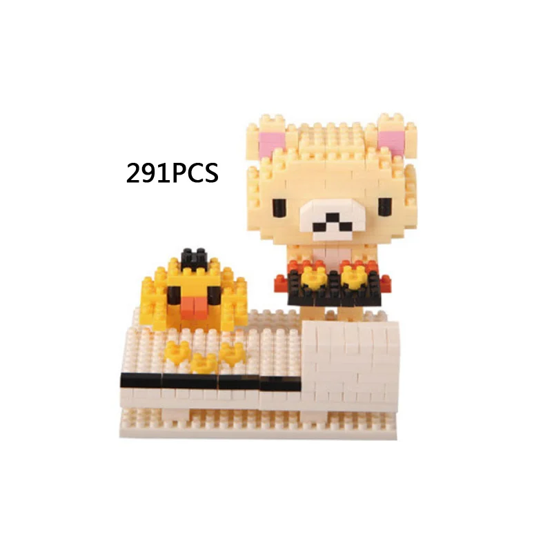 Забавный японский мультфильм Rilakkuma Медведь Цыпленок Kiiroitori микроалмазный блок