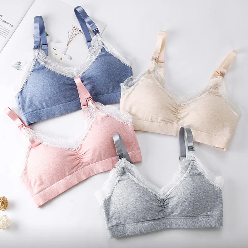

Underwear Bra Nursing Bra Cotton Lace Bra Upper Buckle Pregnant Women Seamless Bra Nursing Bra Feeding Gathered Bra