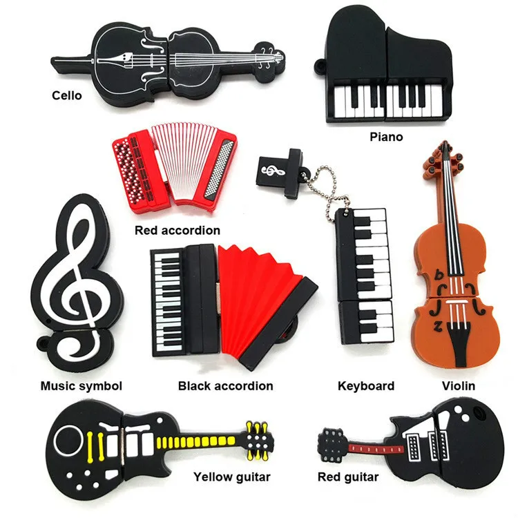 Wholesale Advertisement Creative Cartoon Musical note USB Flash Drive PVC Music Gift usb memory stick cute toy | Компьютеры и офис