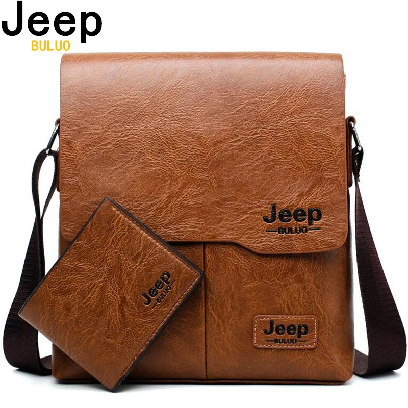 Мужская сумка-тоут, набор JEEP BULUO, известный бренд, новая модная мужская кожаная сумка-мессенджер, мужская сумка через плечо, деловые сумки для мужчин