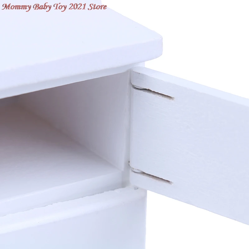 

1:12 Miniature 2 Door Fridge White Wooden Dollhouse Furniture Accessories