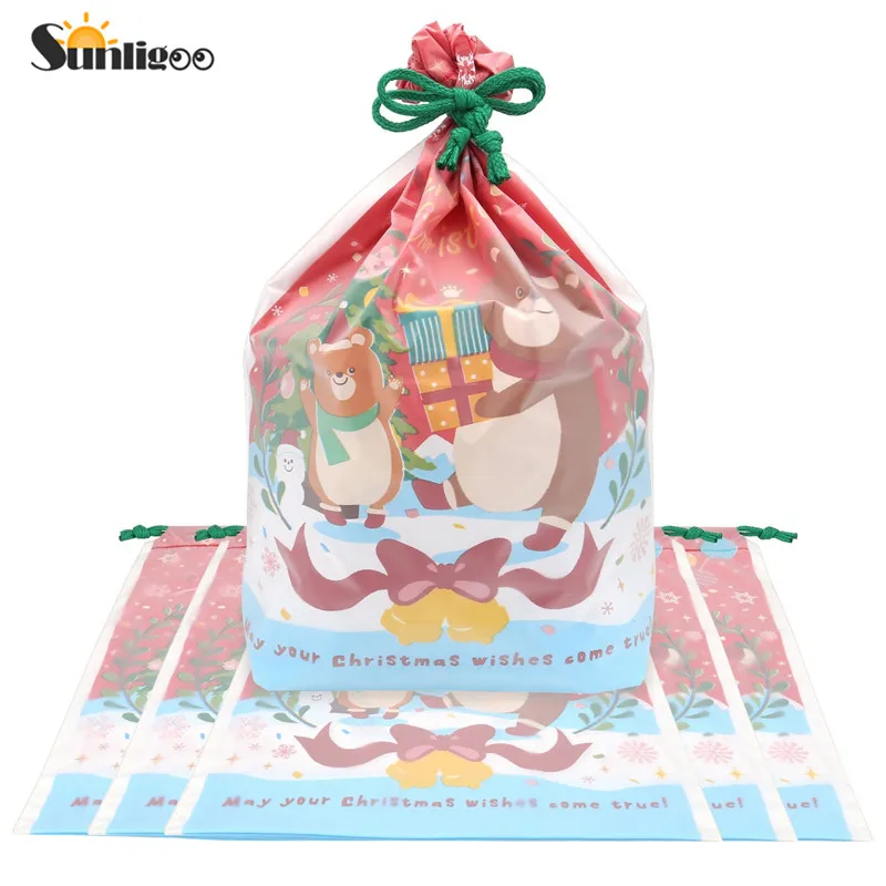 Sunligoo подарочные пакеты на Рождество/Конфеты пластиковый подарочный упаковочный