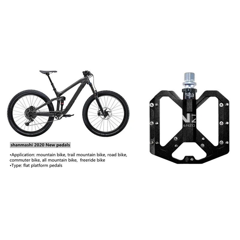 

Shanmashi MTB BMX Bike Pedals 3 Bearing Steel Flat-Platform Pedals for Outdoor Riding Sport