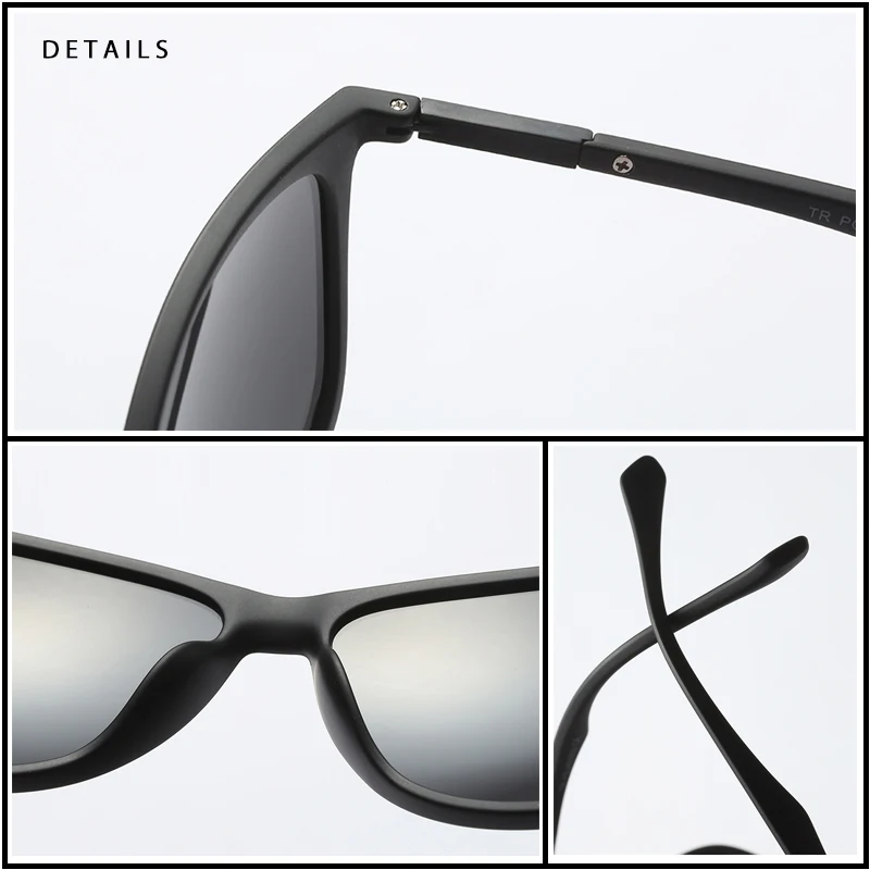 Мужские поляризационные солнцезащитные очки FUQIAN классические квадратные черные