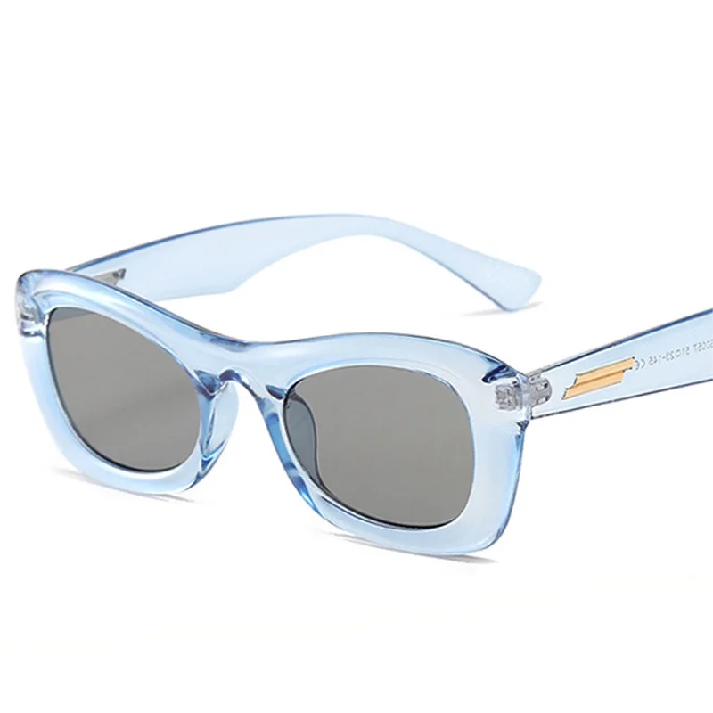 

Солнцезащитные очки «кошачий глаз» UV400 для мужчин и женщин, модные квадратные солнечные аксессуары в стиле ретро, синие, цвета шампанского