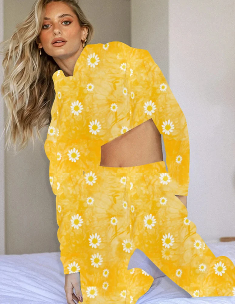 Женский Повседневный комплект из двух предметов Модный свитер с капюшоном и