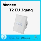 Настенный светильник ель света Sonoff T2EU3C, 3 клавиши, Wi-Fi, RFAPPTouch панель таймера, IOS, Android, дистанционное включениевыключение, умный дом, голосовое управление Alexa