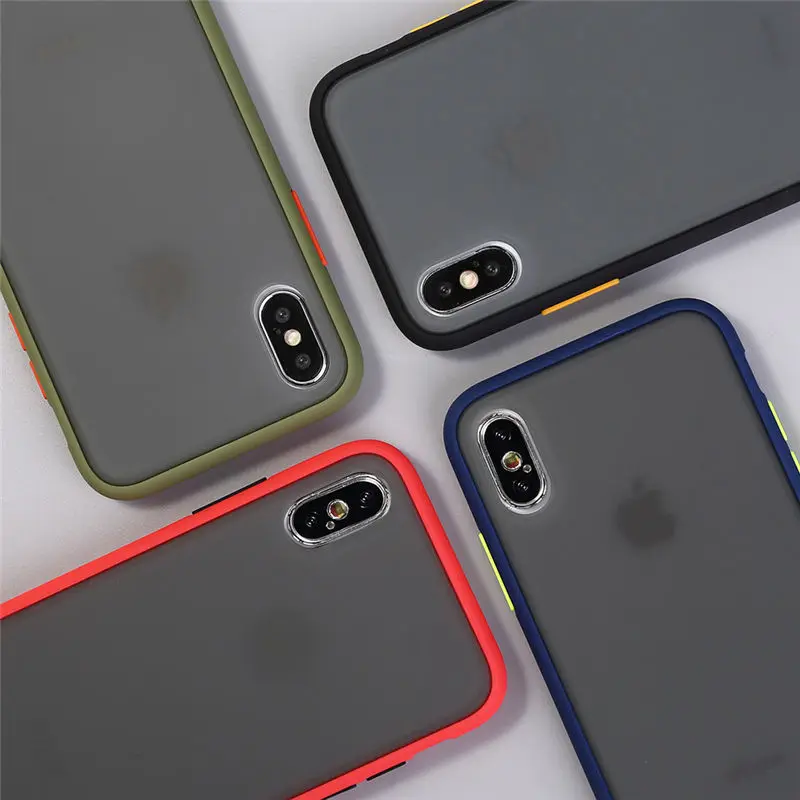 Защитный противоударный чехол для телефона iphone XR XS Max X XS 7 8 11 6 6S Plus Прозрачный матовый жесткий чехол для телефона защитный чехол