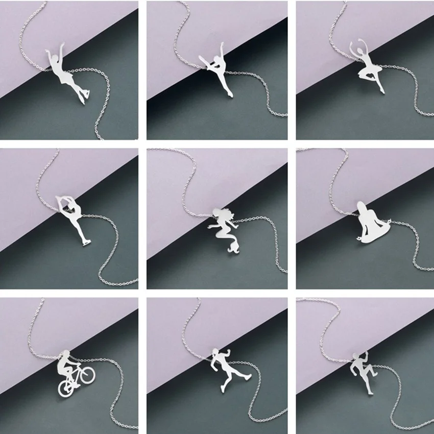 Cxwind балерина амулет балет подвески ожерелья из нержавеющей стали танцевальные