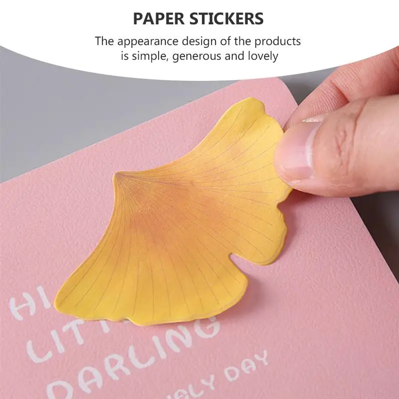 

12Pcs Study Self-adhesive Memo Pads Salted Leaf Note Pads Cartoon Memo Notes