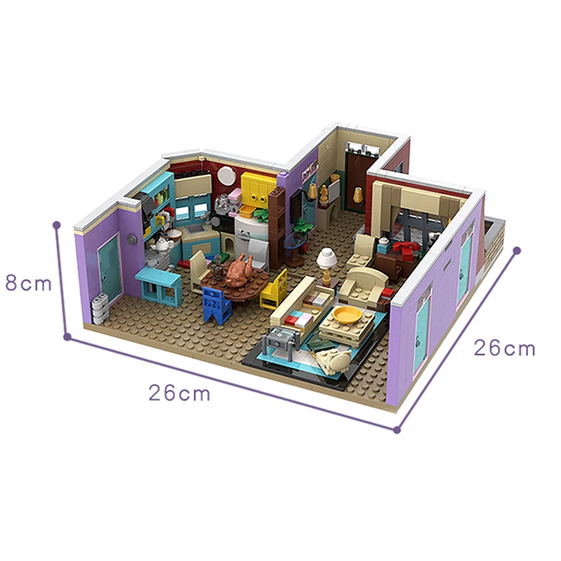 

BuildMoc Friends Central Perk MOC TV Show Monica's Apartment Architecture Building Blocks Bricks Friends For Girl Toys for Kids
