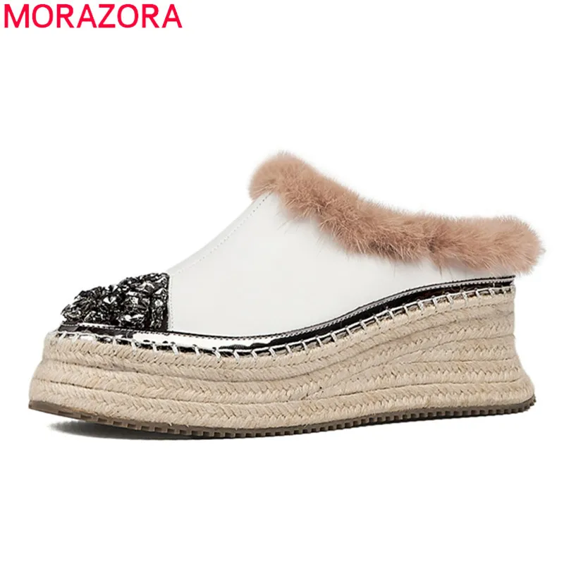 MORAZORA/2020 Лидер продаж Обувь из натуральной кожи на платформе Удобная обувь