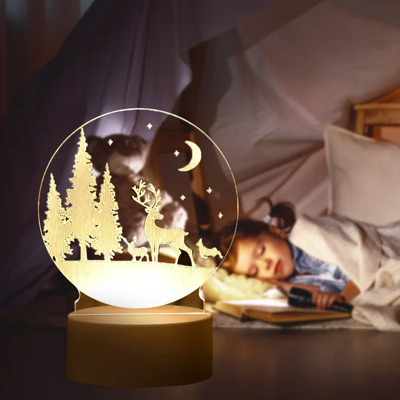 

Led Night Light 3D Lamp Acrylic Usb Xmas Party Wedding Decoration Night Light Home Gift Bear love Heart Neon Lamp New Year Gifts