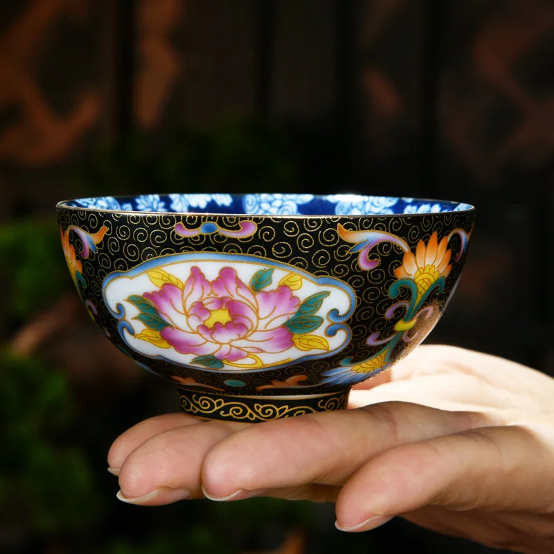 Керамическая чайная чашка ручной работы Jingdezhen ретро сине-белая фарфоровая