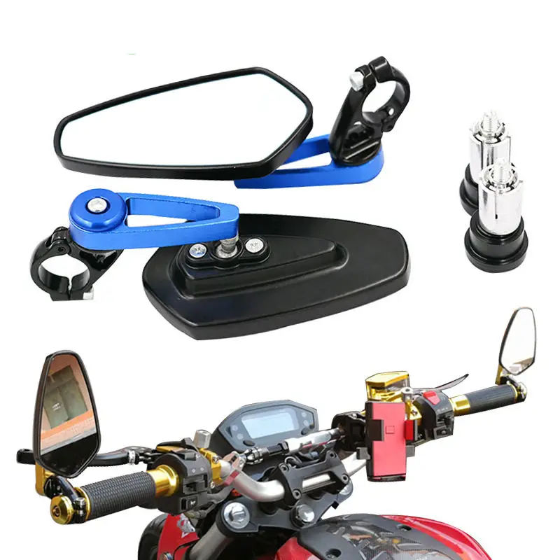

Aluminum Motorcycle 7/8" 22mm Bar End Side Universal Rearview Mirror Motorbike Handlebar Rear View Mirrors
