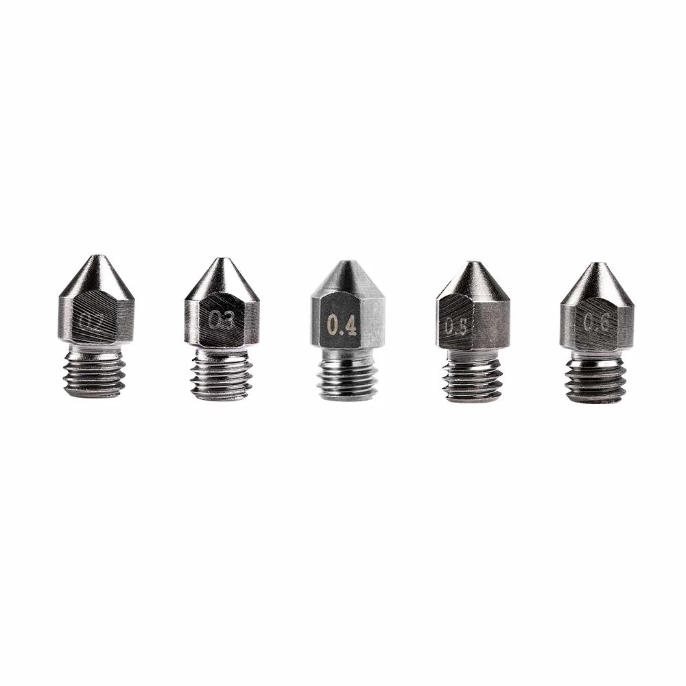 

10 PCS 3D Printer Brass Extruder MK8 Nozzles Hardened Steel Extruder Nozzles MK8 0.2mm, 0.3mm, 0.4mm,0.5mm, 0.6mm for