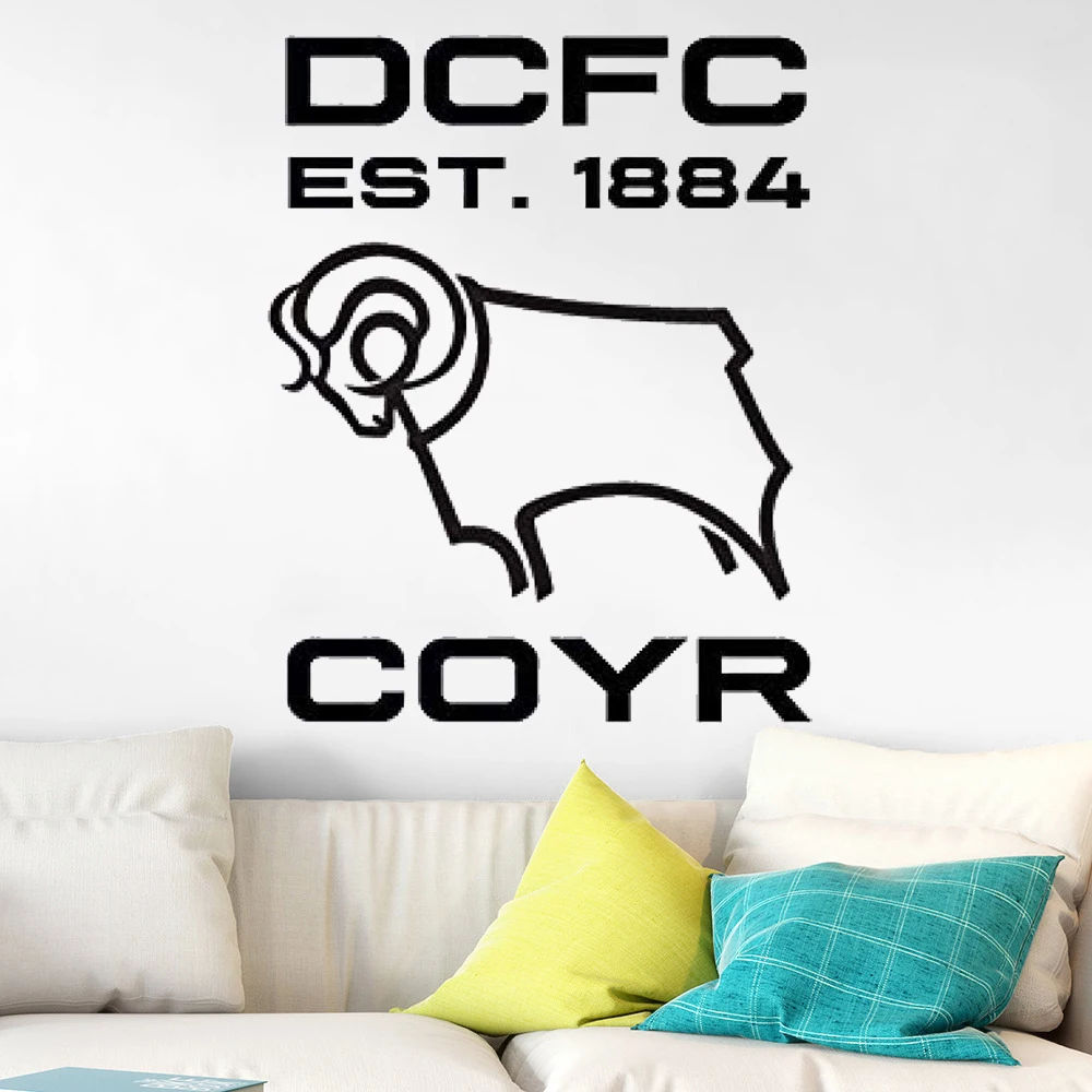 

DCFC Est 1884 Derby County Football Club Wall Stickers Home Decor Poster Vinyl Decals Livingroom Bedroom Decoration Mural DW5697