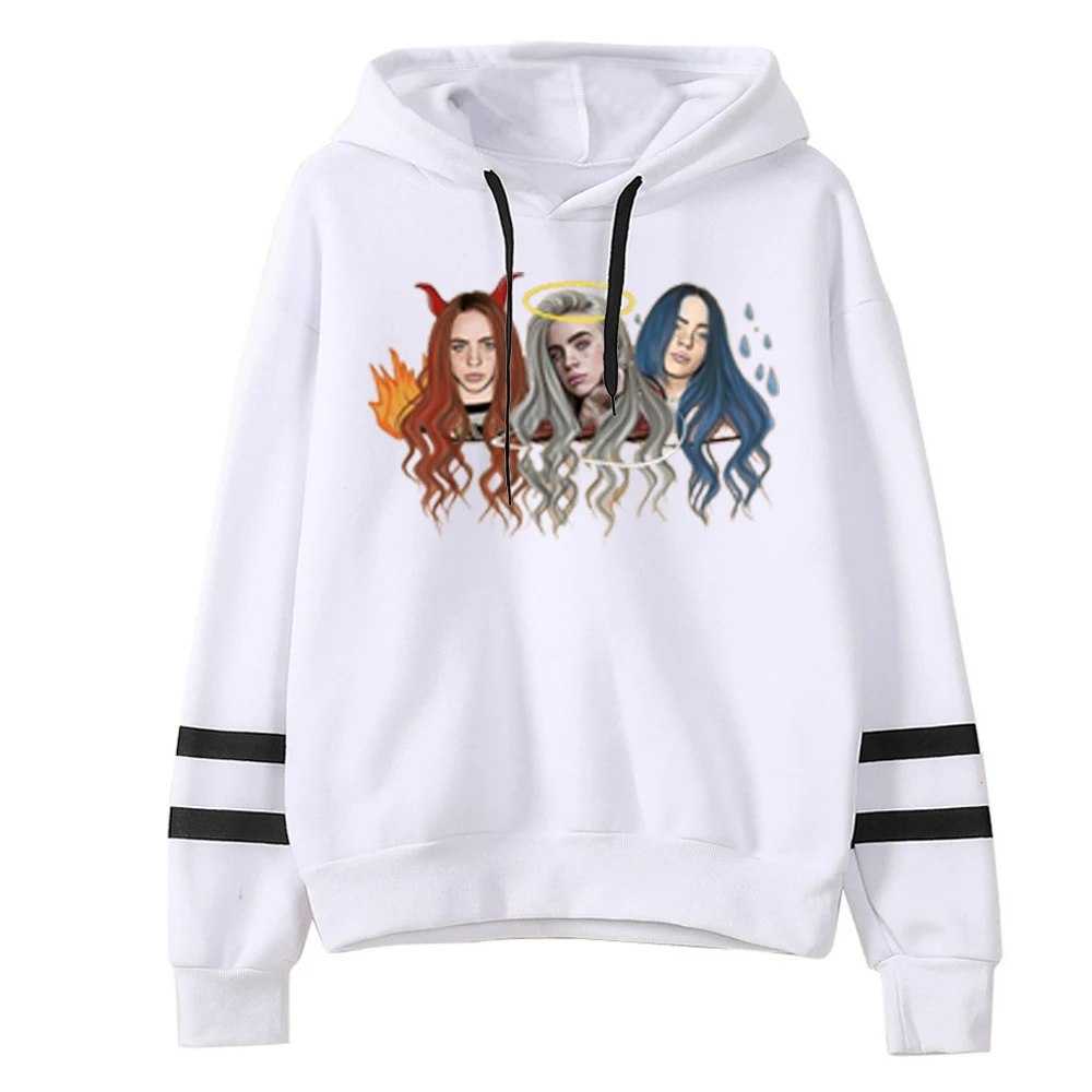 Женская одежда 2019 толстовка женская billie eilish мультфильм изображение американской