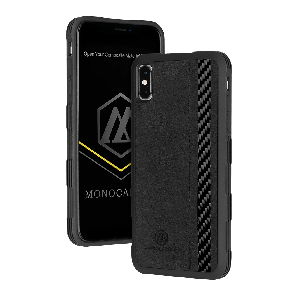 MONOCARBON углеродное волокно+ Алькантара чехол для iPhone X XS XR XS Max противоударный чехол Стиль-падение протестировано