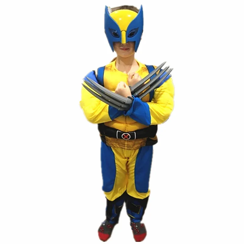 Детский маскарадный костюм Росомахи для мальчиков нарядное платье супергероя на
