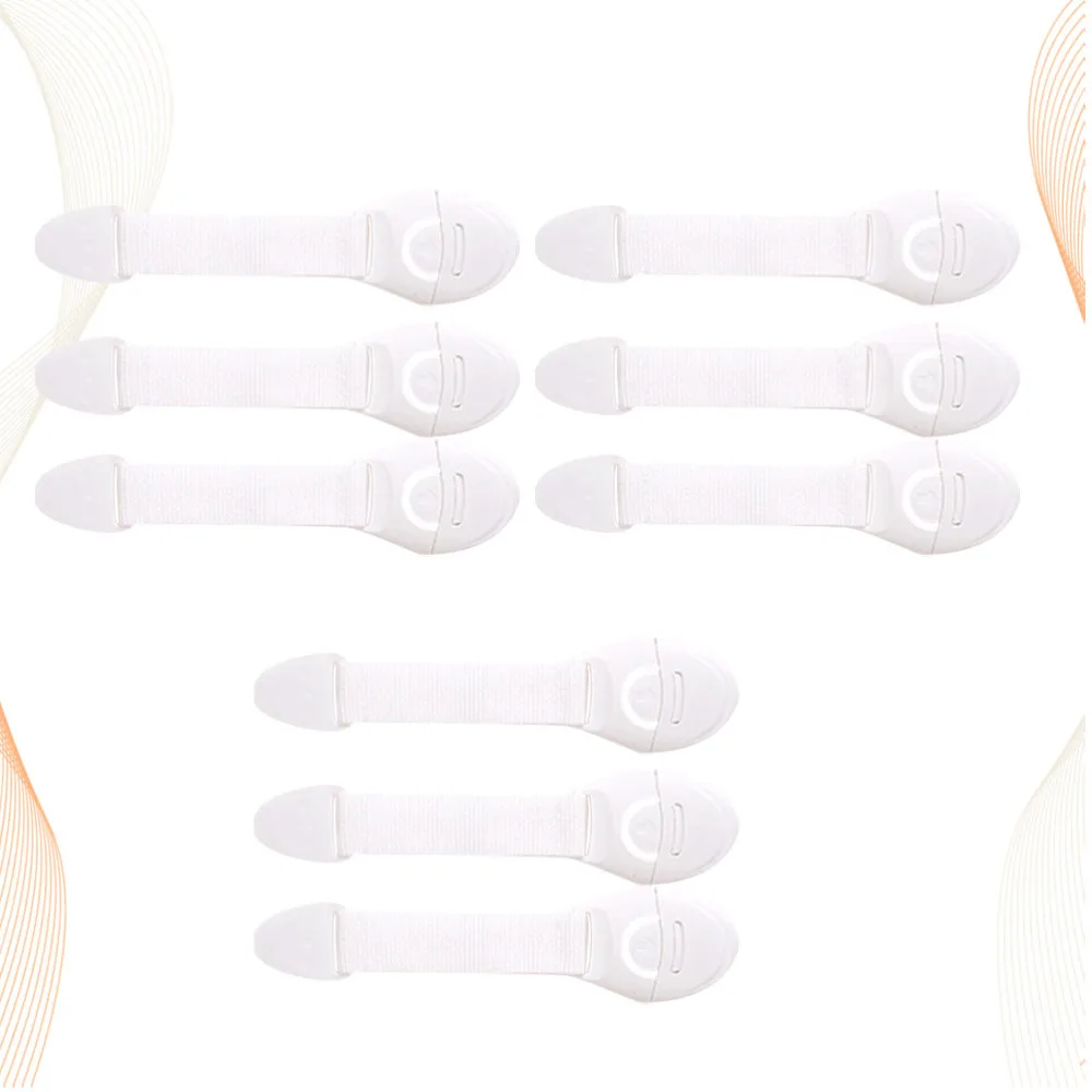 

9pcs Baby Safety Locks Multipurpose Child Proof Strap Lock for Cabinet Cupboard Drawer Refrigerator Tools Needed (White)