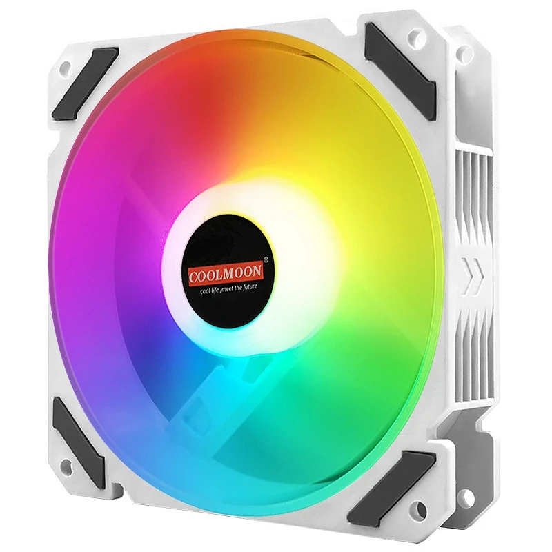

COOLMOON Beifeng PWM Temperature Control 12cm Chassis Fan White ARGB Water-Cooled CPU Radiator Fan KB-28