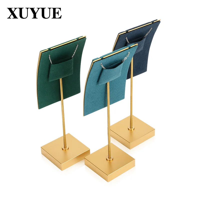 necklace pendant display stand Jewelry high-end jewelry  factory direct metal microfiber jewelry display props display stand