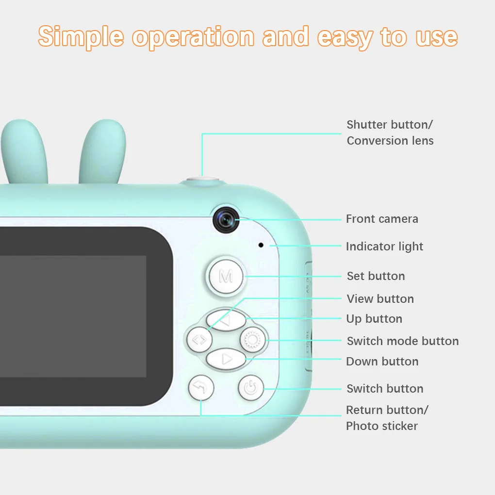 Новая детская камера Мгновенной Печати для детей 1080P HD с термобумажной