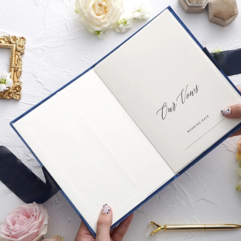 Бархатная книга с надписью Vows свадебные сувениры открытки романтическое
