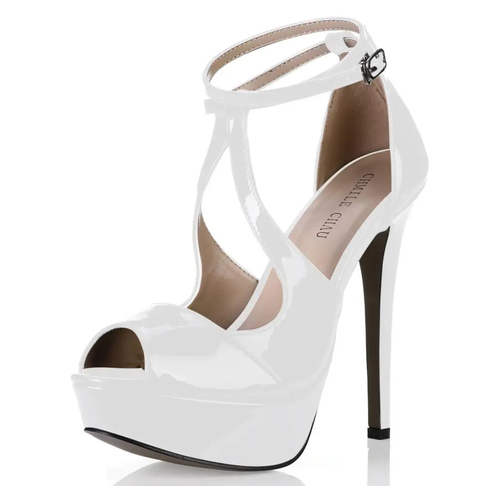 Пикантные женские свадебные вечерние туфли с открытым носком Ремешок на