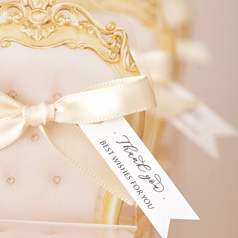 

50pcs personalized Plastic PVC European anniversary wedding favors chocolate packaging gifts boxes candy box for guests