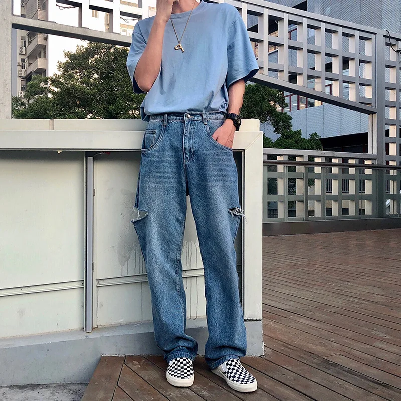 Оптовая продажа 2021 джинсы с отверстиями для стирки Женские Ретро порты вкус хип