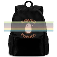 kawaii potato white design cute cartoon design hot sales kawaii women men backpack laptop travel school adult student