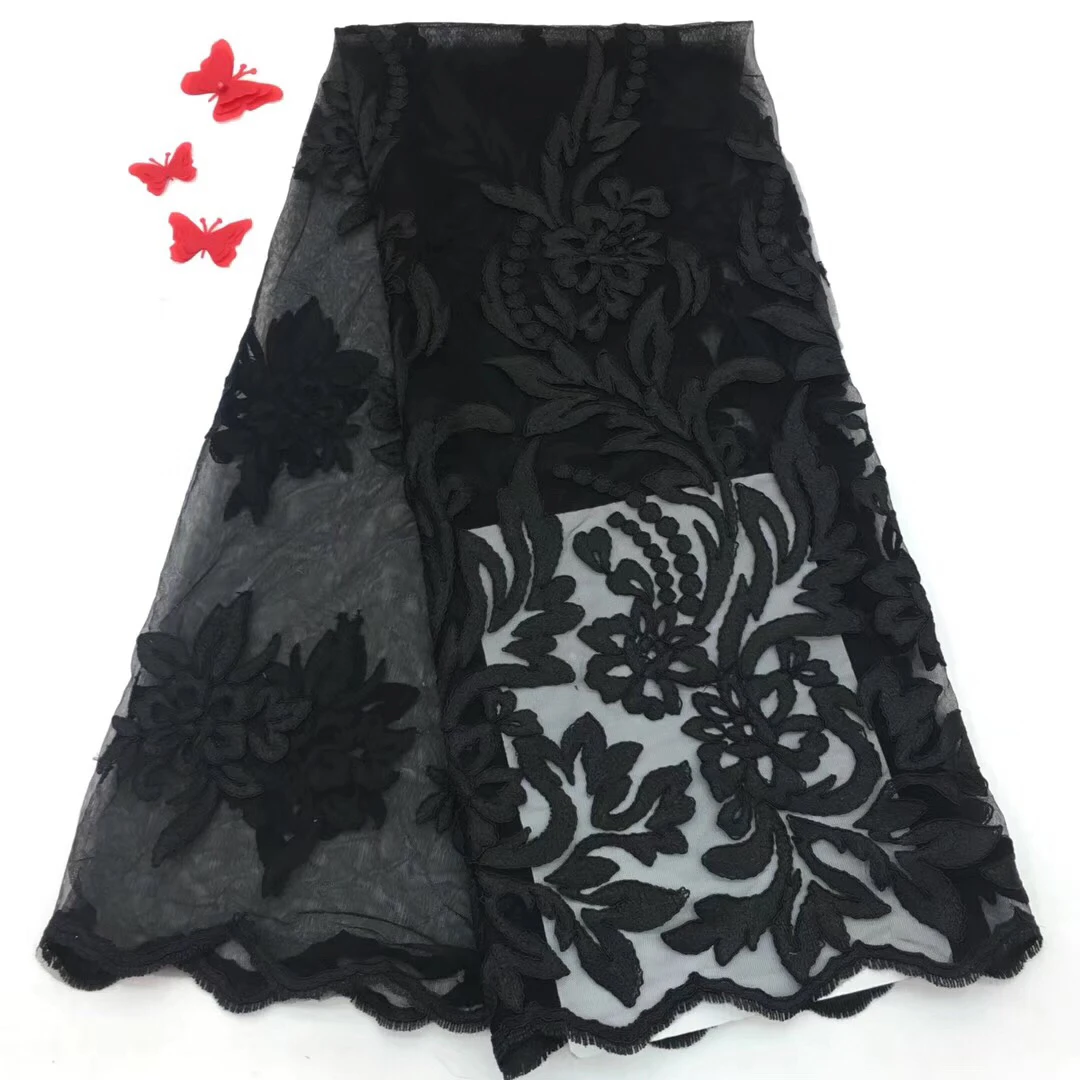 

Royal Blue African Tulle Lace Fabric 2021 High Quality Embroidery French Net Lace Fabric With Sequins For Party Dress R20