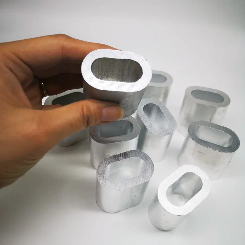 

10pc Diameter 14mm Aluminium Sleeves Oval Single Hole for Crimping Wire Rope