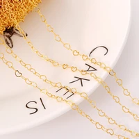 1m 18k gold heart chain color peach heart chain material diy accessories versatile diy handmade jewelry bracelet accessories