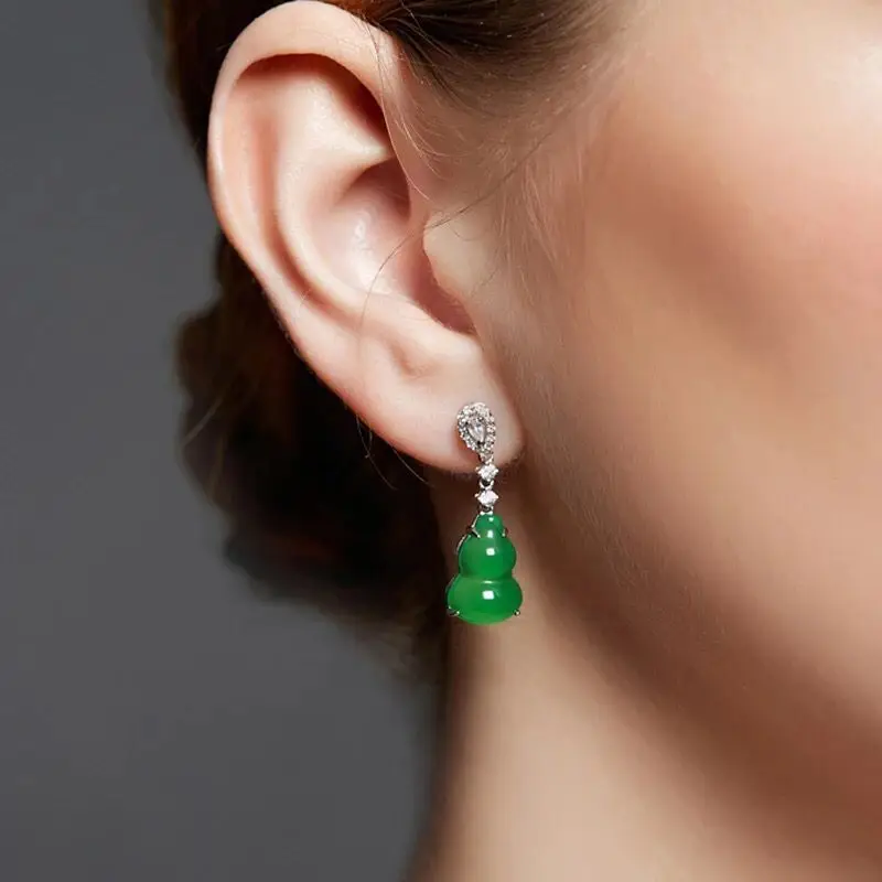 natural red garnet stone Natural 925 sterling silver Personality cute elegant women party earring | Украшения и аксессуары
