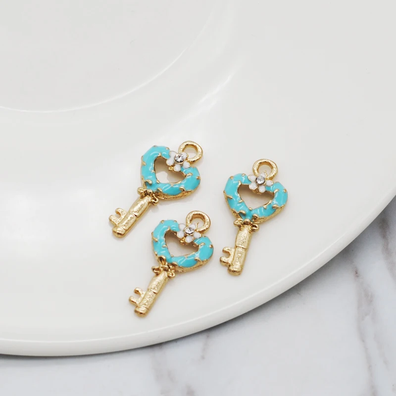 20 шт./лот подвески с каплями масла в форме цветка сердца эмалированная подвеска