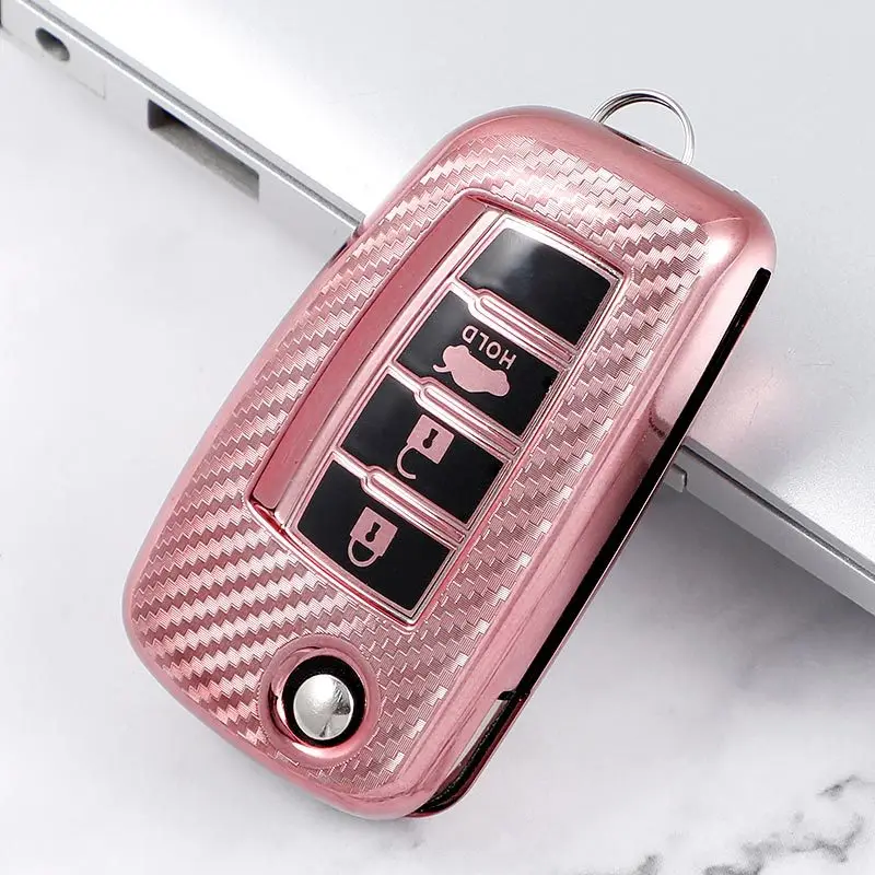 

Carbon Fiber TPU Car Key Cover Case For Nissan Qashqai J11 X-trail Murano MAXIMA ALTIMA Juke Tiida Maxima Altima Pulsar2014-2018