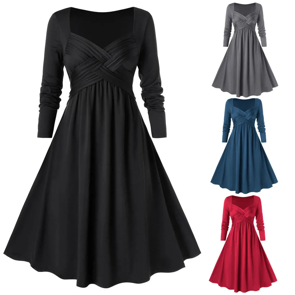 Модное платье для женщин повседневное плюс размер Марлевое милое воротник