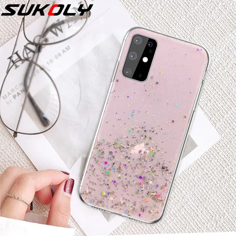 Роскошный блестящий чехол со звездами для Samsung Note 20 S21 Ultra S20 FE A51 A71 A81 A91 A70 A50 A21s A31 M51