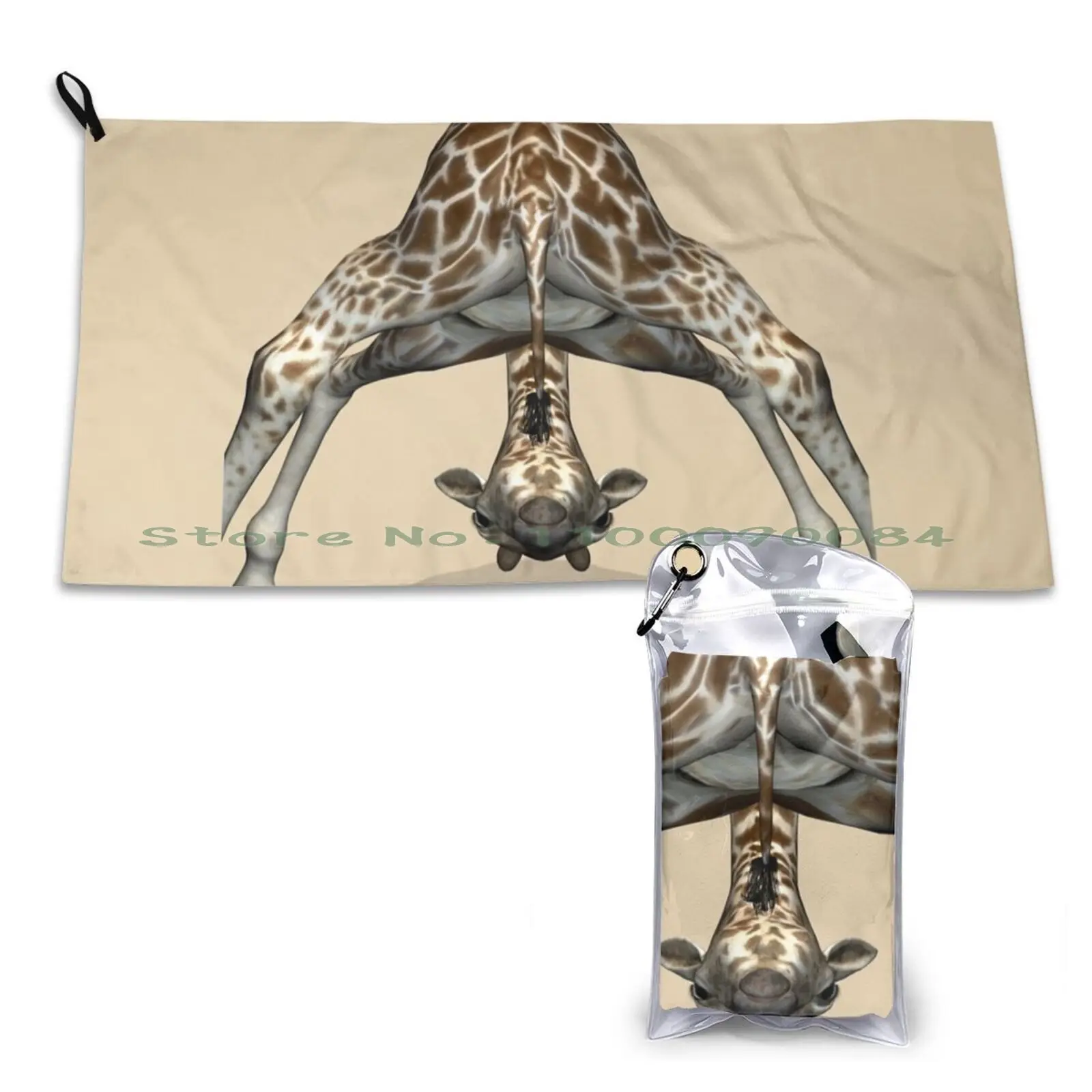 Gym Sports Bath Portable Funny Comical Humor Giraffe Crazy Pilates Yoga Stretching Flexible