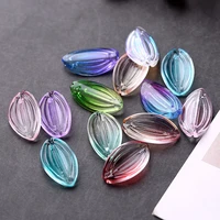 10pcs petal leaf shape 18x9mm lampwork glass loose pendants beads for jewelry making diy handmade crafts findings