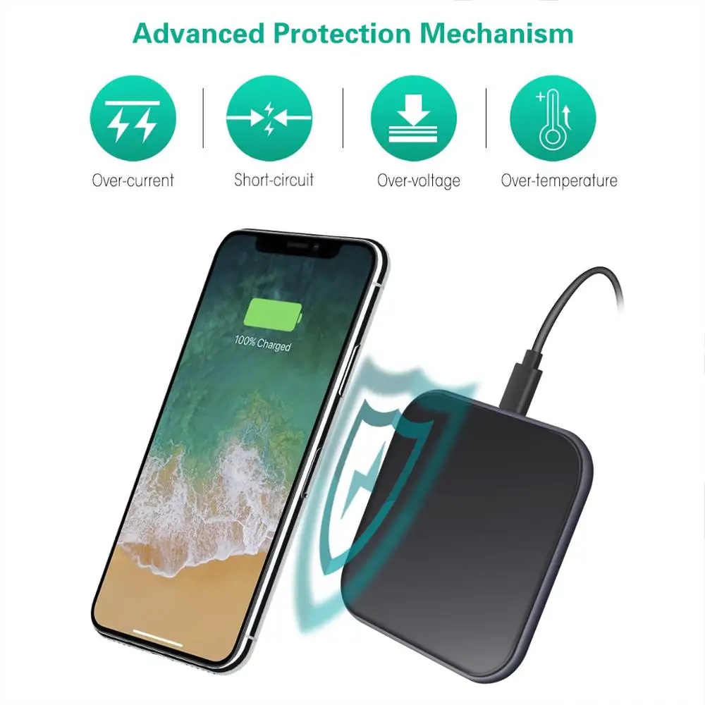 15 Вт зеркальное покрытие беспроводное зарядное устройство для Samsung Note 10 Plus S10 Xiaomi