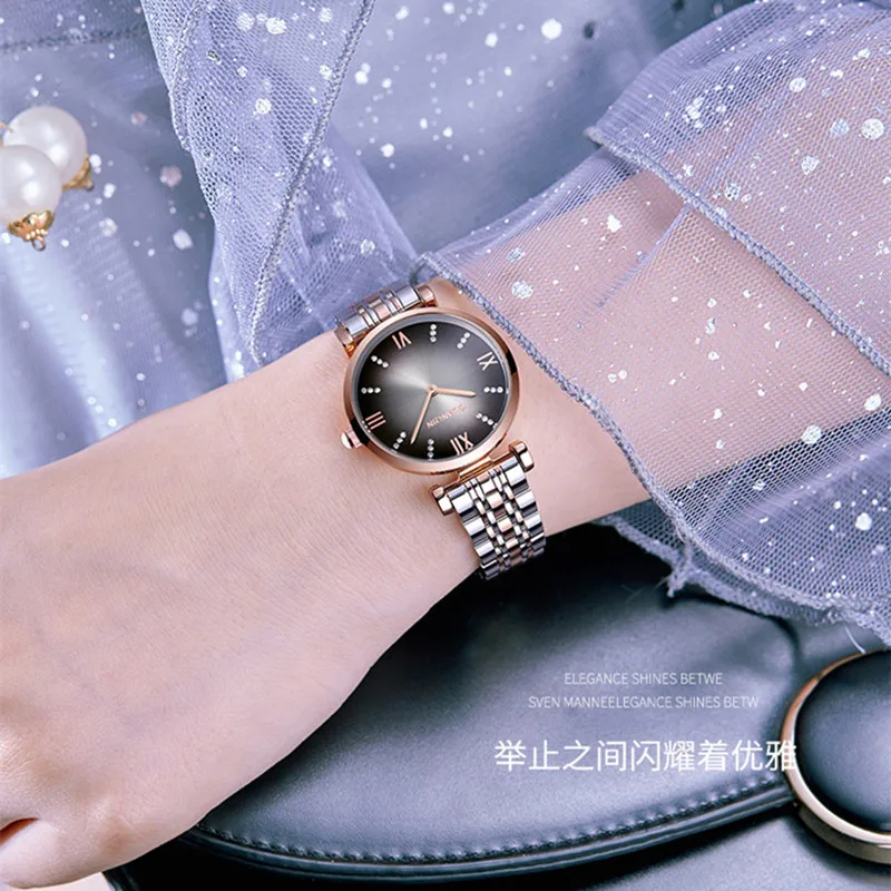 

GUANQIN Red Women Watch Luxury Waterproof Dress Watch Girl Clock Ladies Fashion Stainless Steel Quartz Watch Relogio Feminino