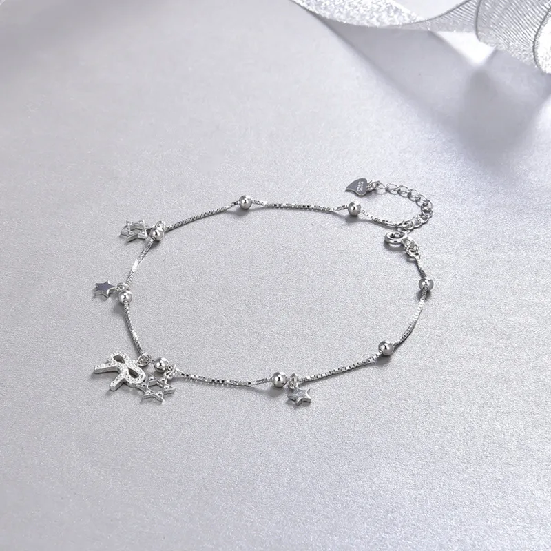 FUN-BEAUTY женский браслет на щиколотке из стерлингового серебра S925 пробы с