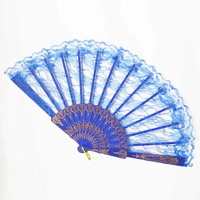 Женский кружевной веер тканевый складной в викторианском стиле для свадебной