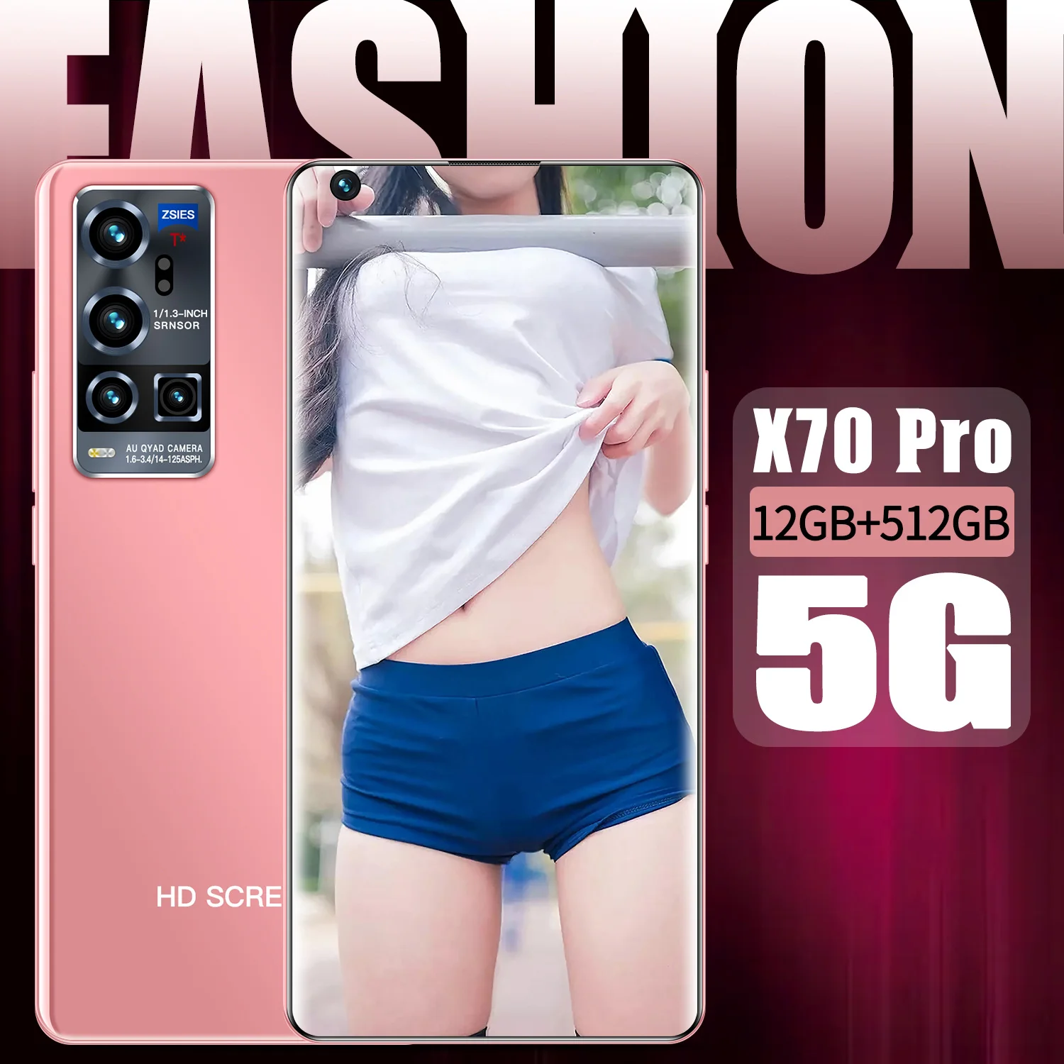 

Smartphone Global Version X70 Pro 7.5 Inch Android 10 Mobile Phone 5600mAh 12GB 512GB Dual SIM Card 5G MTK6799 HD Screen 48MP