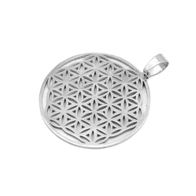 Подвески из нержавеющей стали круглый цветок жизни полые золотые подвески для